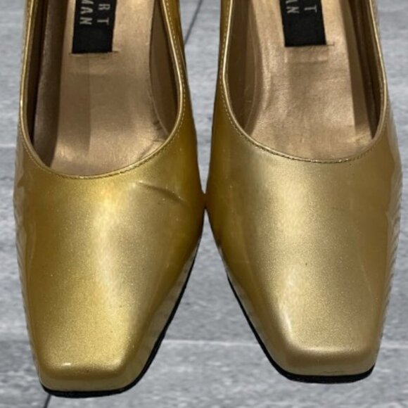 STUART WEITZMAN Gold Patent Leather Heels Size 8 - Picture 5 of 15